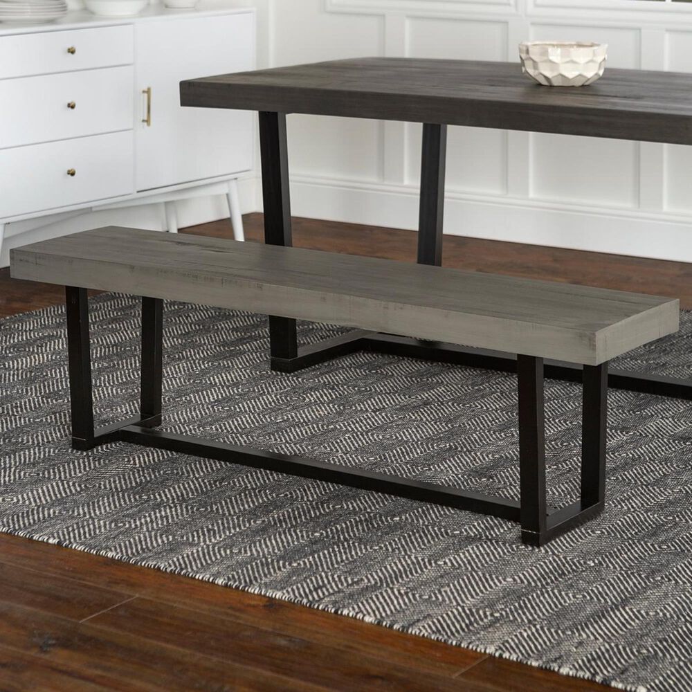 Walker Edison 60" Dining Bench in Grey, , large