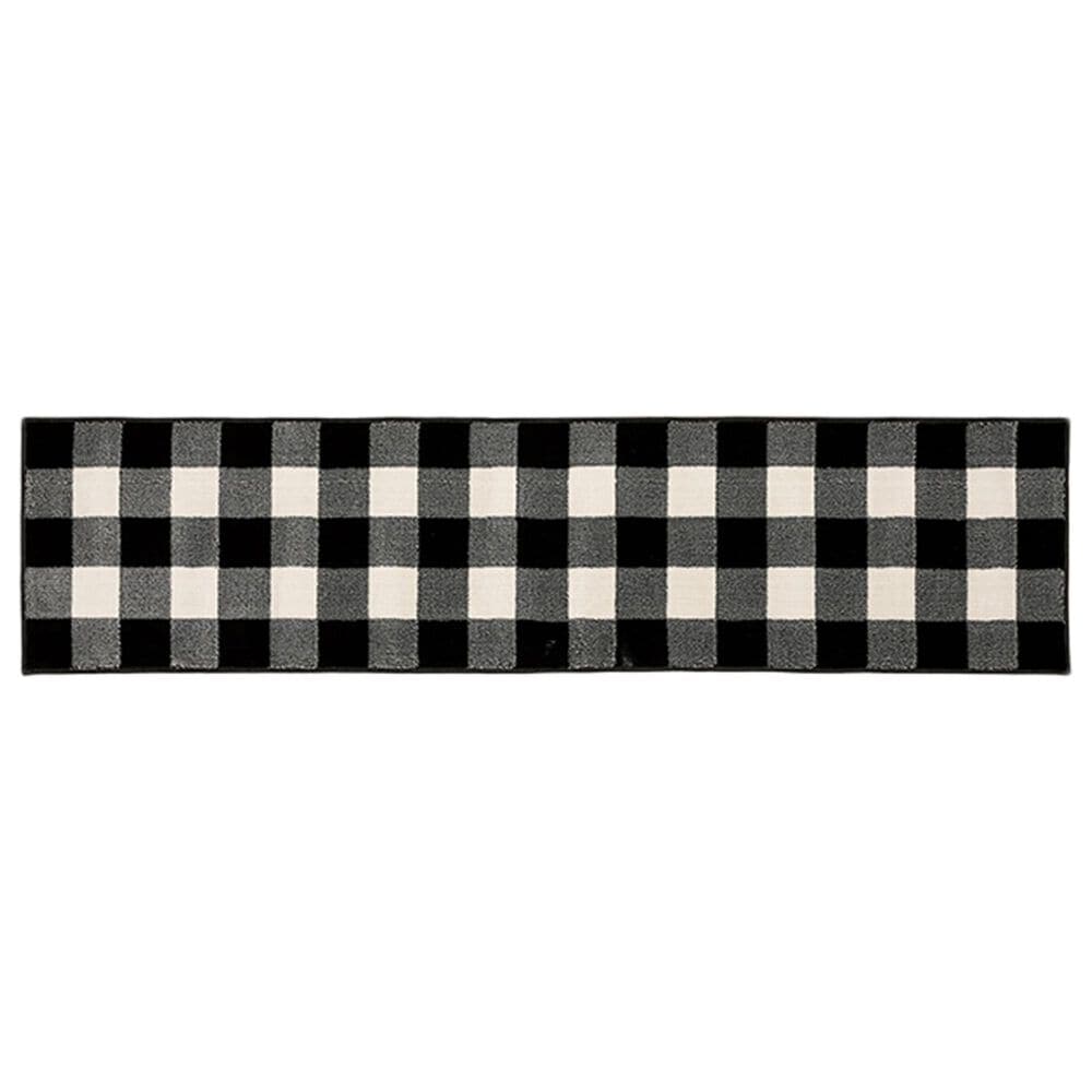 Oriental Weavers Georgia Geometric 678D0 1"10" x 7"6" Black and Ivory Runner, , large