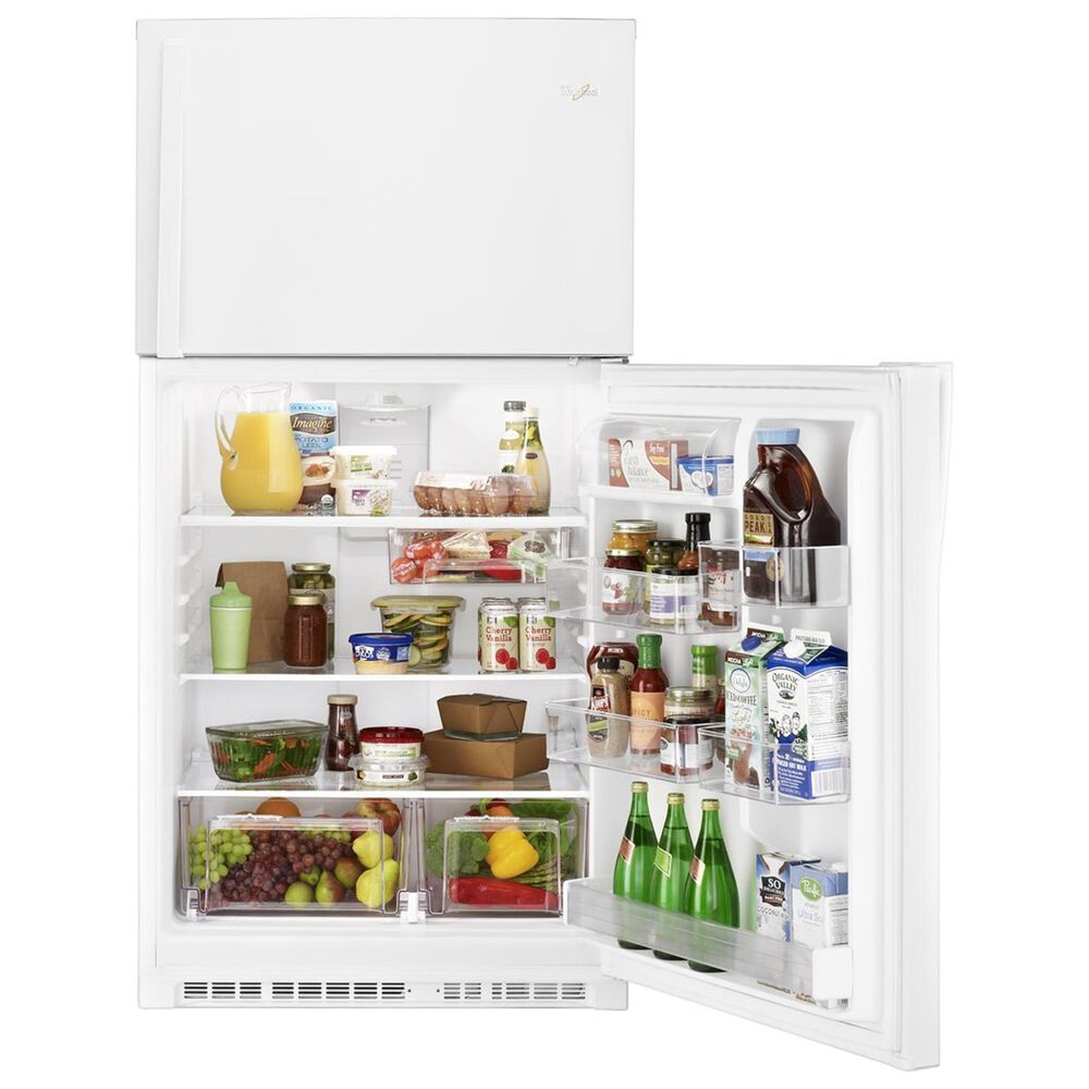 Whirlpool 21 Cu. Ft. 33&quot; Wide Top-Freezer Refrigerator with LED Interior Lighting in White, , large