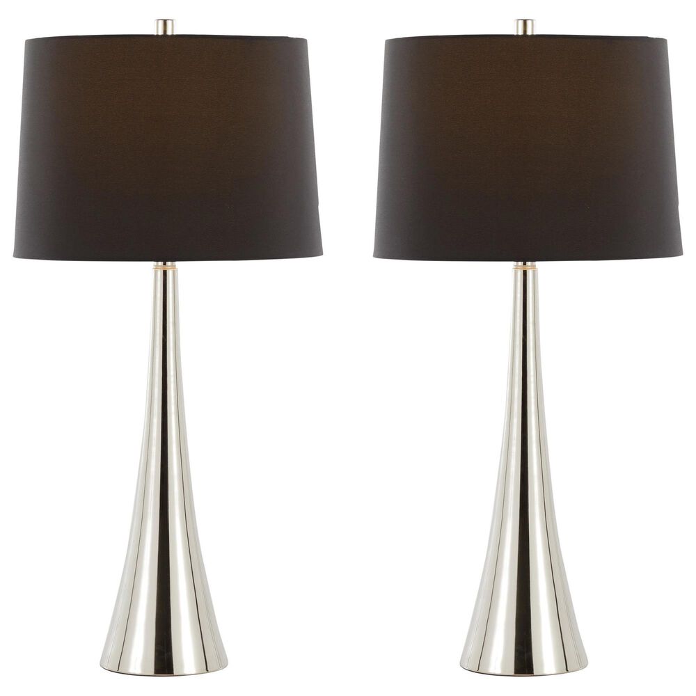 LumiSource Diana Metal Table Lamp in Polished Nickel (Set of 2), , large