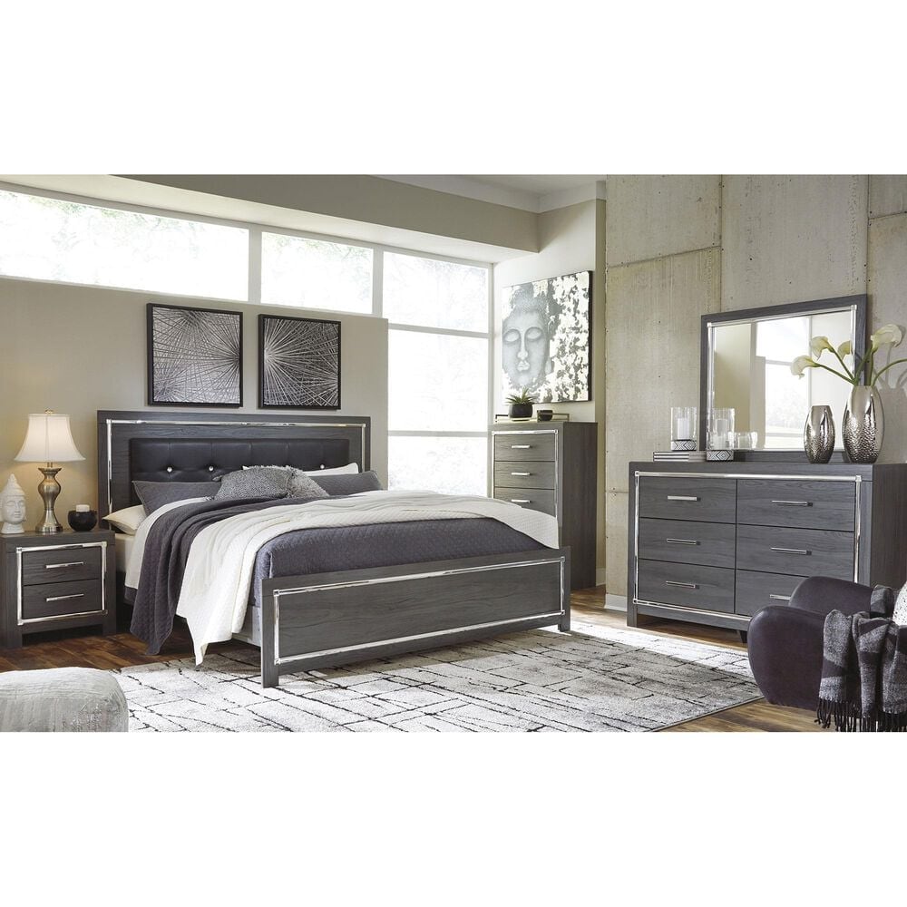 Ashley Lodanna 4-Piece King Bedroom Set in Gray, , large