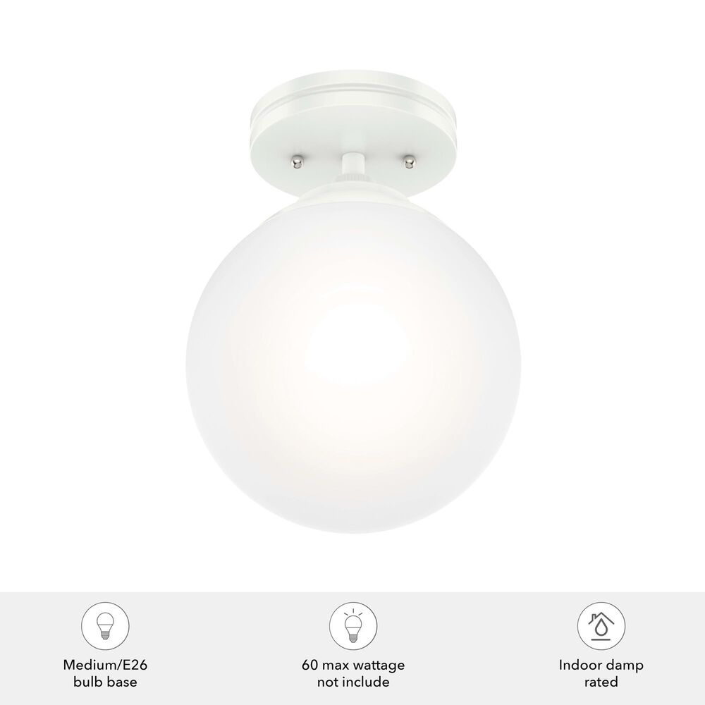 Hunter Hepburn 1-Light Semi-Flush Mount in Matte White, , large