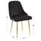 LumiSource Marcel Side Chair with White Faux Leather Cushion in Gold (Set of 2), , large
