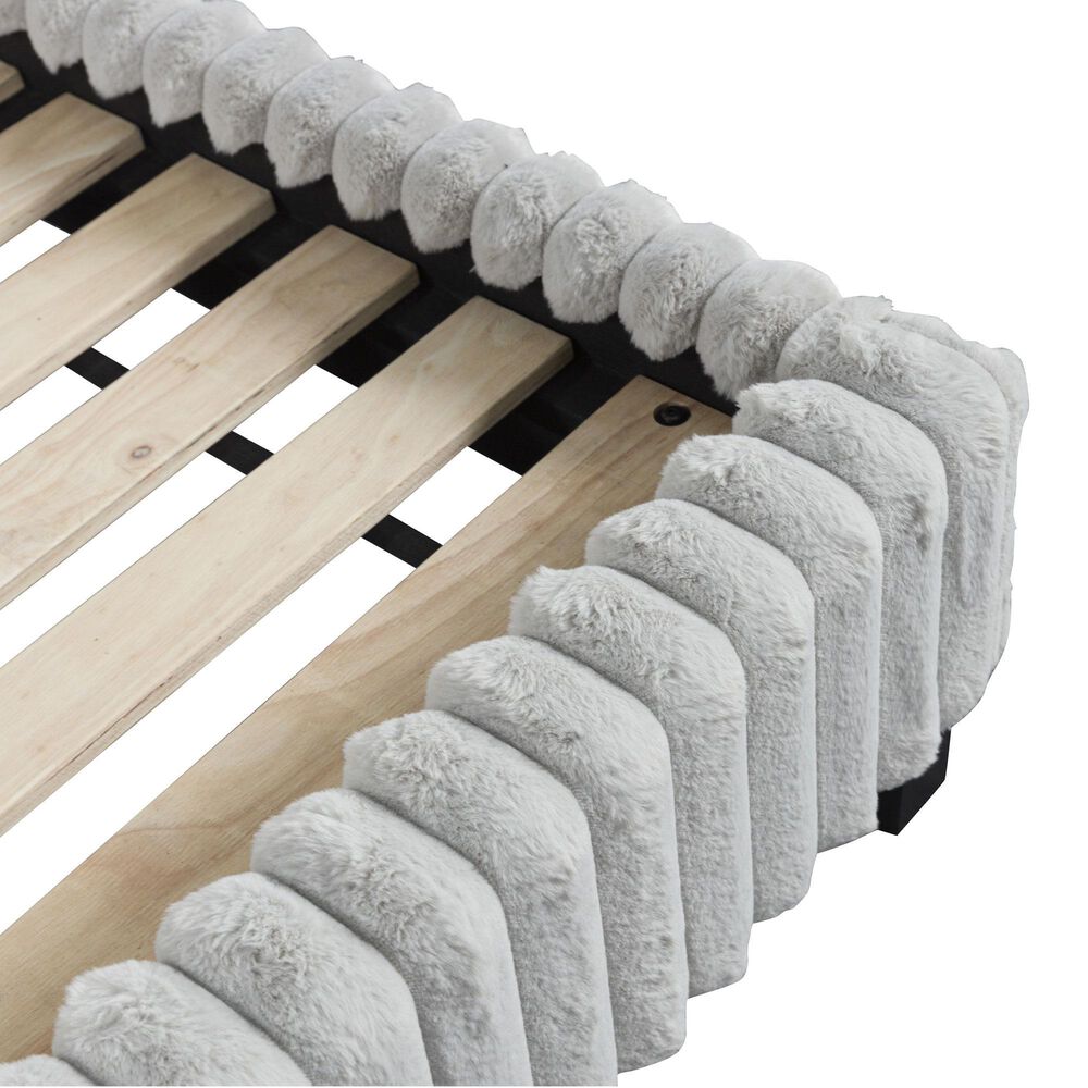 Ashley Zuraleus King Upholstered Platform Bed with Two Nightstands in Matte White, , large