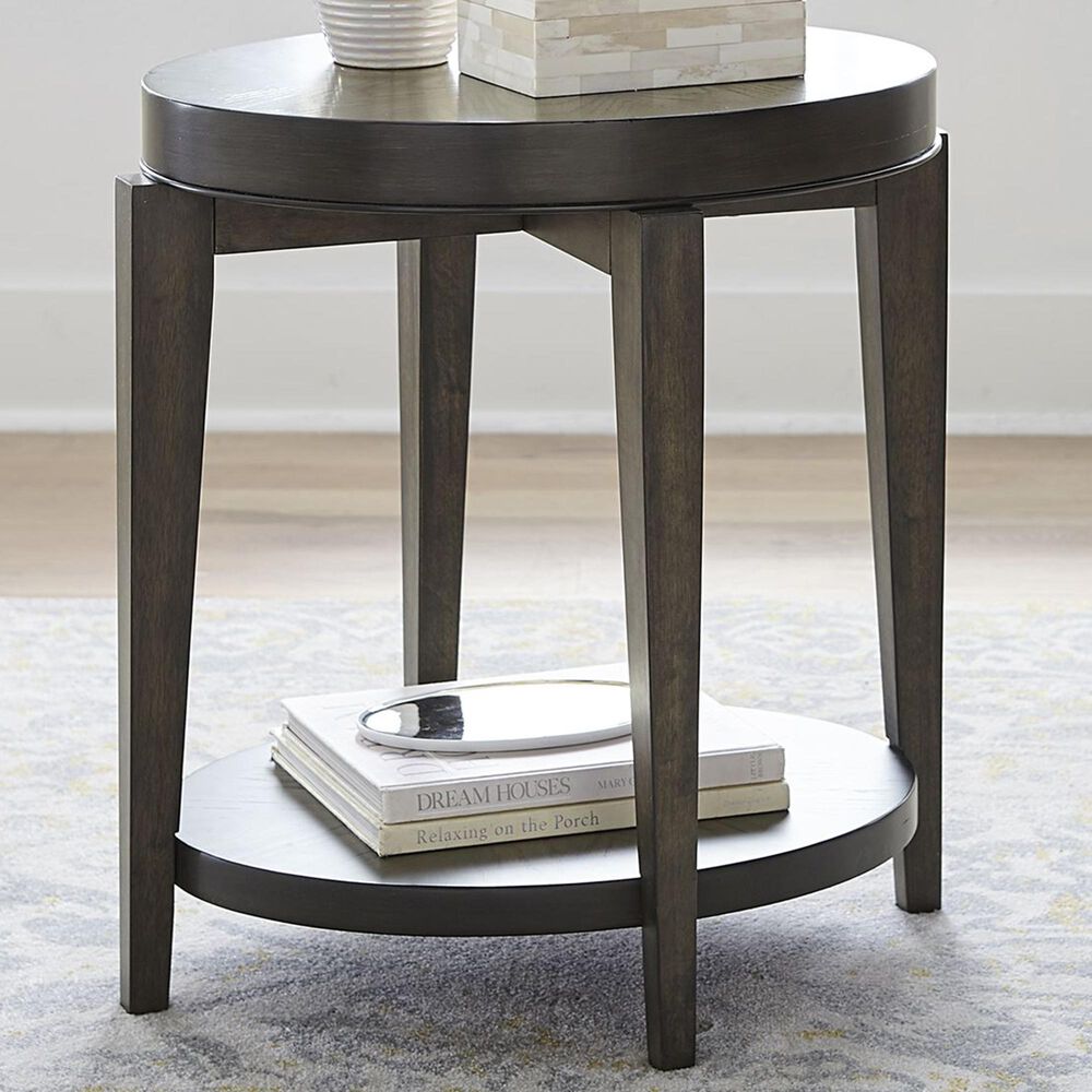 Belle Furnishings Penton Oval Chairside Table in Espresso, , large