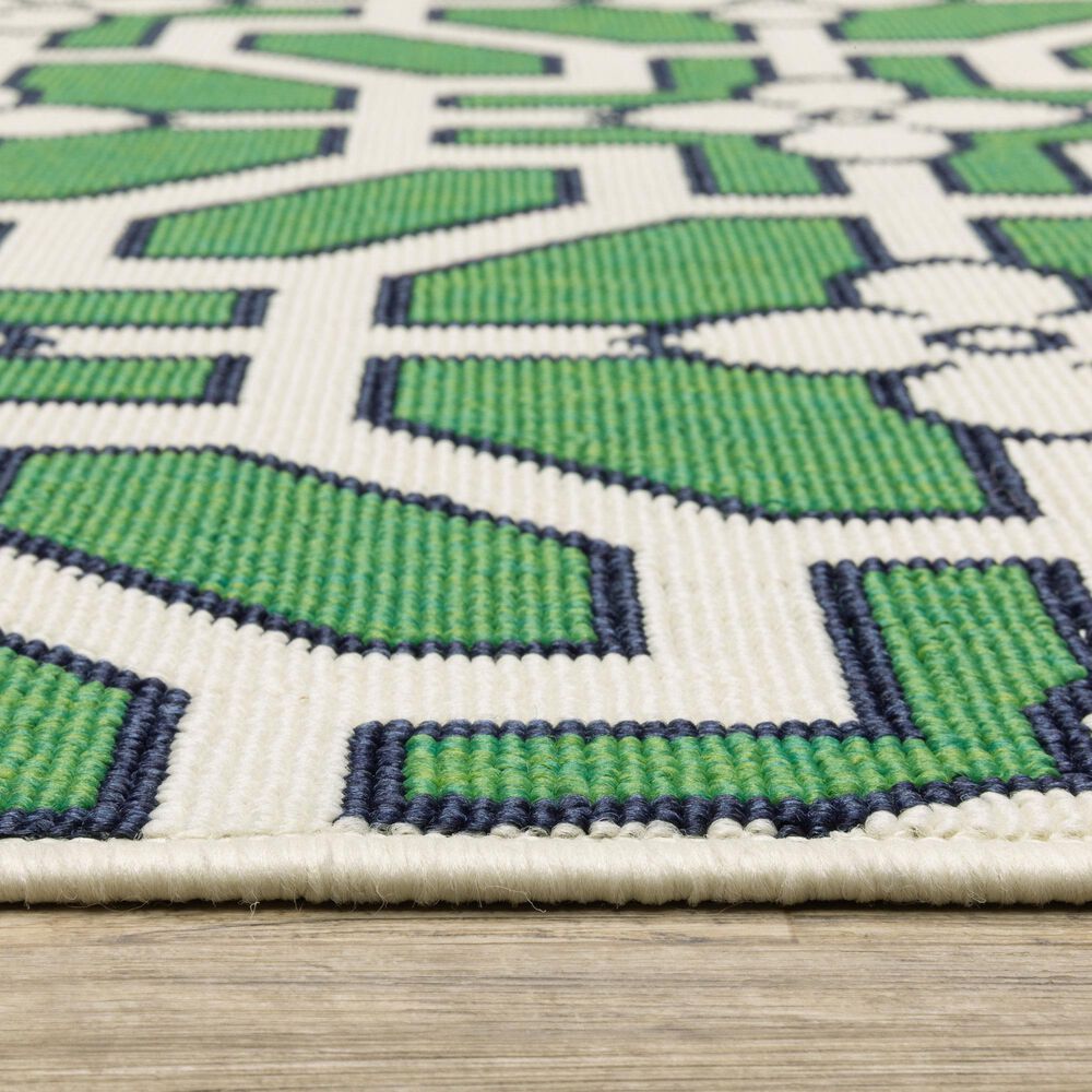 Oriental Weavers Havana Ivory and Green 6'7" x 9'2" Indoor/Outdoor Area Rug, , large