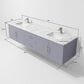 Lexora Home Geneva 80" Double Bathroom Vanity in Dark Grey with 2 cm White Carrara Marble Top and Rectangular Sinks, , large