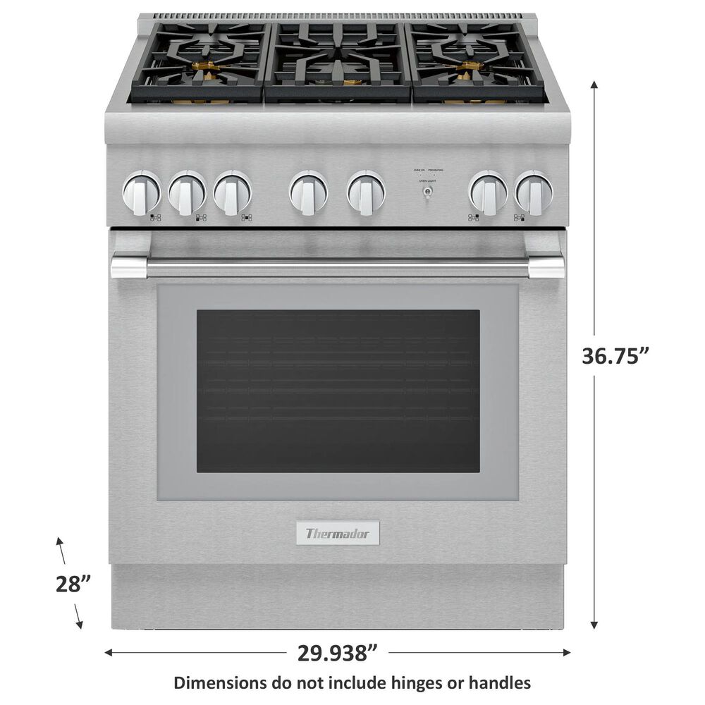 Thermador 30&quot; Professional Harmony Standard Depth Gas Range in Stainless Steel, , large