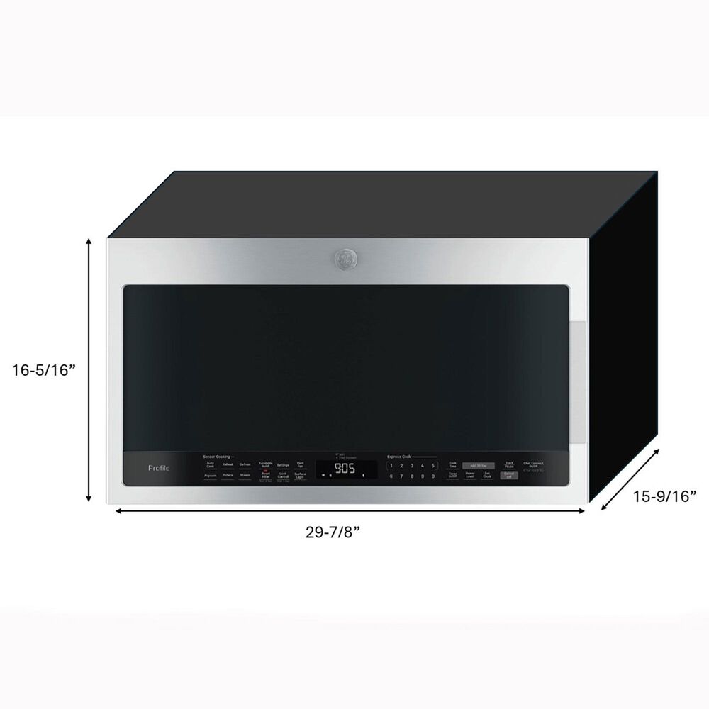 GE Profile 2-Piece Kitchen Package with 30" Smart Slide-In Electric Range and Over-the-Range Sensor Microwave Oven in Stainless Steel, , large