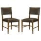 Armen Living Bennet Side Chair with Brown Upholstery in Walnut (Set of 2), , large