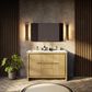 Lexora Home Lafarre 48" Double Bathroom Vanity in Rustic Acacia with 2 cm White Cultured Marble Top and Rectangular Sinks, , large