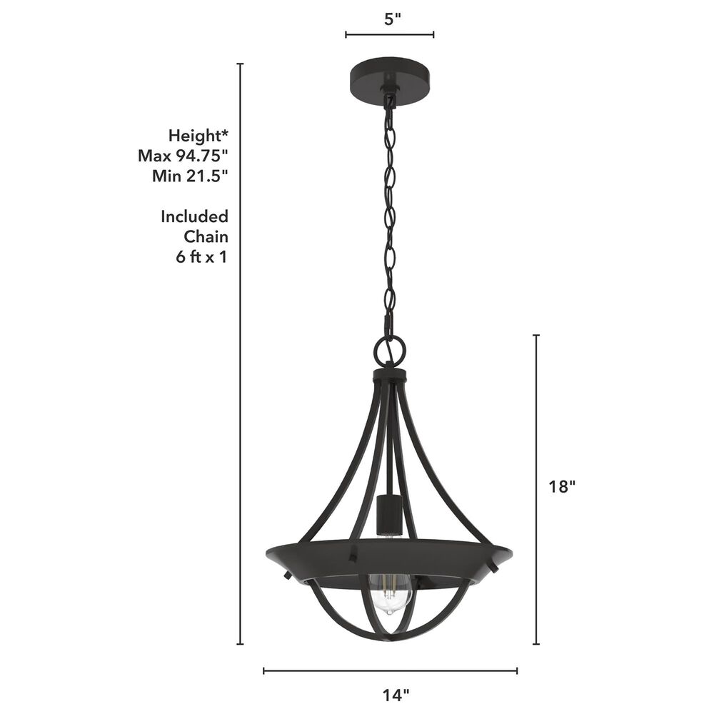 Hunter Perch Point 1-Light Pendant in Noble Bronze, , large