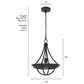 Hunter Perch Point 1-Light Pendant in Noble Bronze, , large