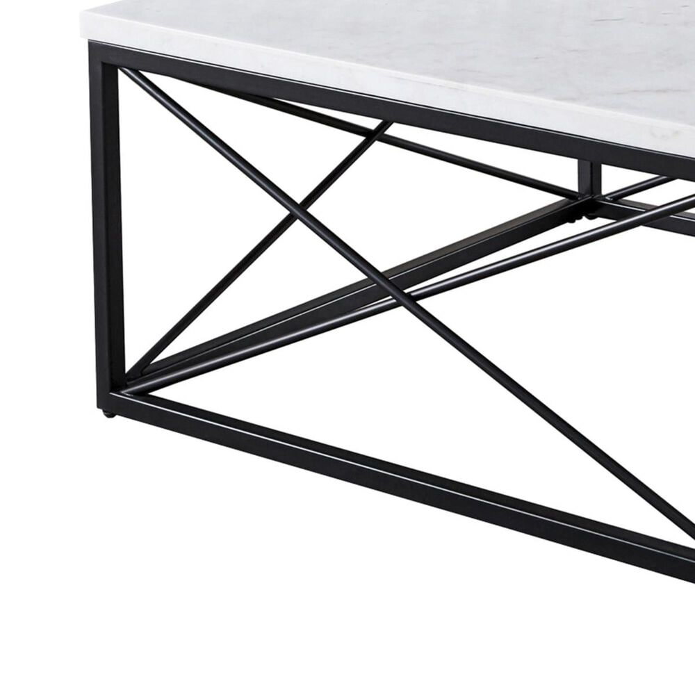 Crystal City Skyler Cocktail Table in White Marble, , large