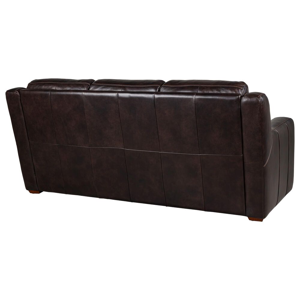 Bordeaux &amp; Co Stationary Leather Sofa in Berlin Dark Brown, , large