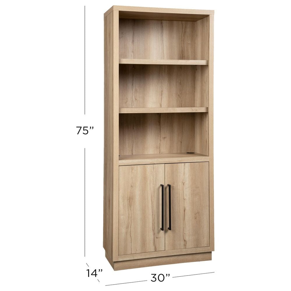 Riva Ridge Harman 3-Piece Executive Desk with Bookcase and File Cabinet Set in Creamy Natural, , large