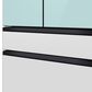 Samsung Bespoke 23 Cu. Ft. Counter Depth French Door Refrigerator with Beverage Center - Morning Blue Glass Top Panel with White Glass Middle and Bottom Panels Included, , large