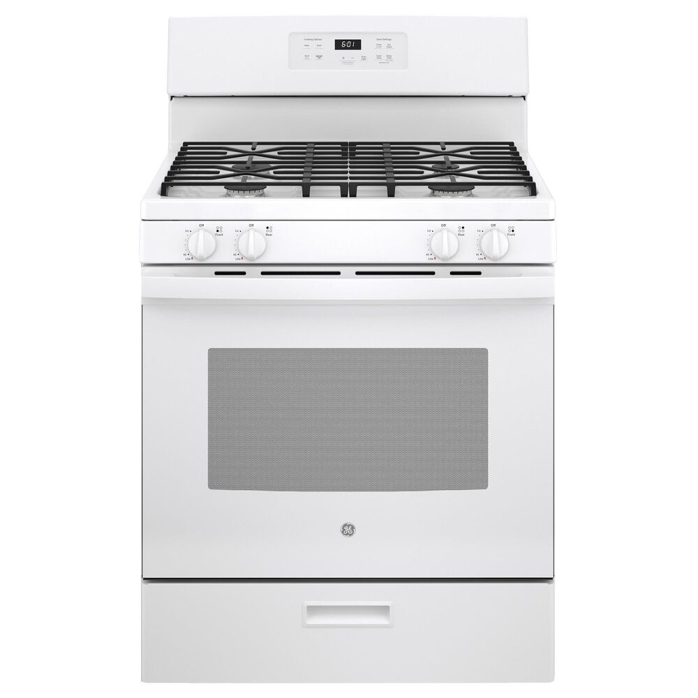GE Appliances 30" Freestanding Gas Range with Electronic Touch Controls in White, , large