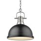 Golden Lighting Duncan 1-Light Pendant with Chain in Pewter, , large