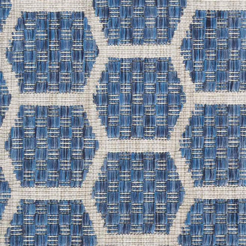 Nourison Twist Reversible 4&#39; x 6&#39; Blue Indoor/Outdoor Area Rug, , large