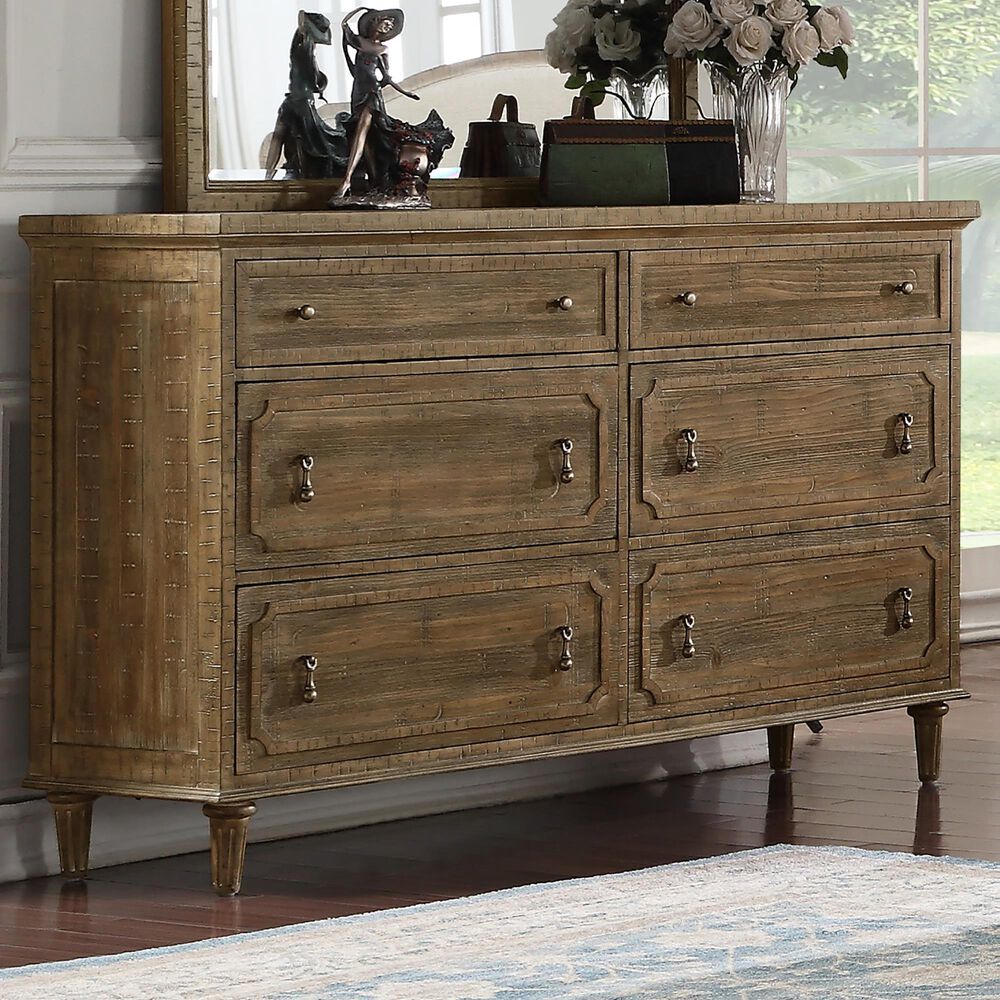 Golden Wave Furniture Interlude 6-Drawer Dresser in Sandstone Buff, , large