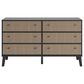 Ashley Charlang 6 Drawer Dresser in Matte Black and Beige, , large