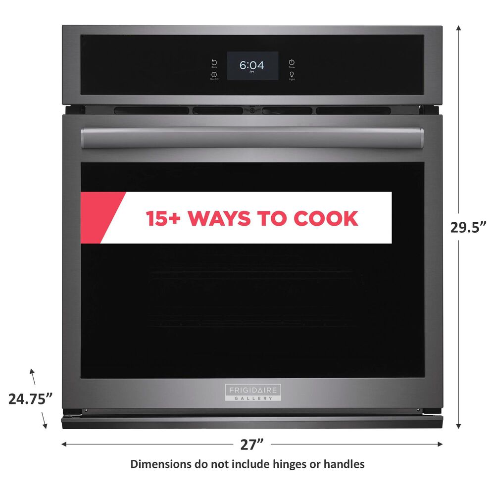 Frigidaire Gallery 27&#39;&#39; Single Electric Wall Oven with Total Convection in Black Stainless Steel, , large