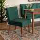 Baxton Studio Alvis Side Chair with Green Velvet Cushion in Walnut Brown, , large