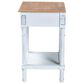 Baxton Studio Legrand 1-Drawer End Table in White and Natural Brown, , large