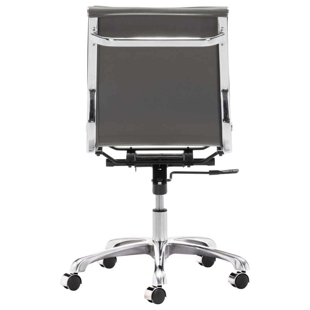 Zuo Modern Lider Plus Office Chair in Gray and Silver, , large