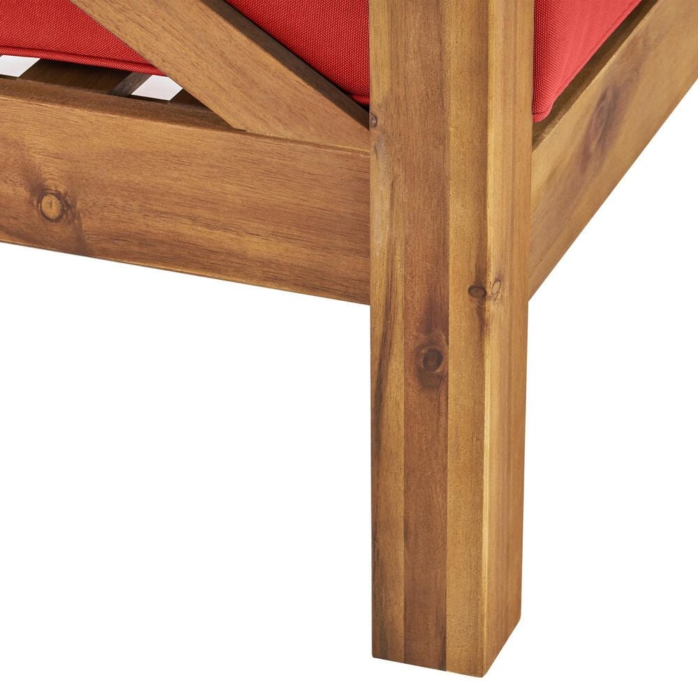 Hearth and Haven Brava Outdoor Club Chair with Cross-Back Design in Red, , large