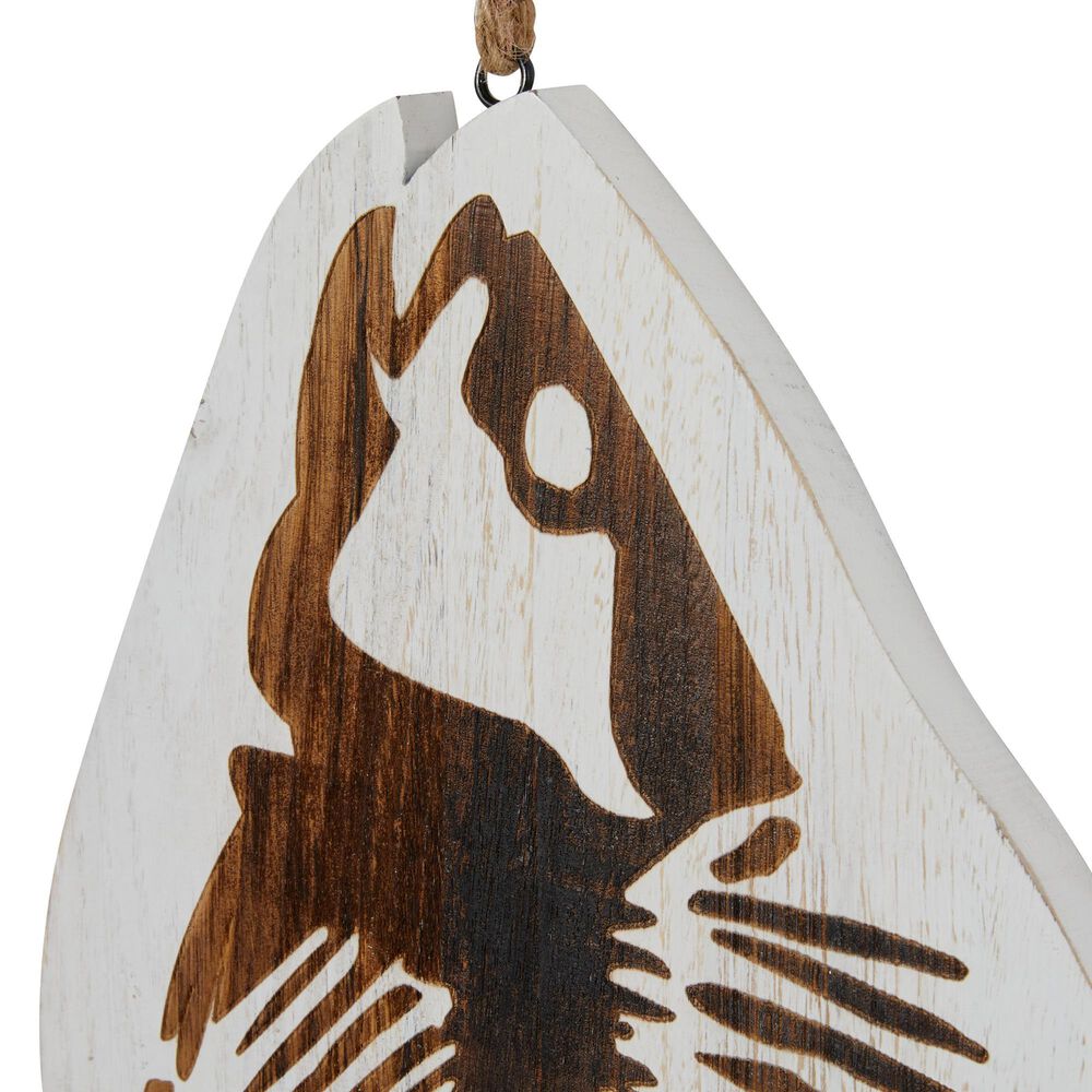 Maple and Jade 30&quot; x 10.5&quot; Coastal Fish Wall Decor in Brown and White &#40;Set of 3&#41;, , large