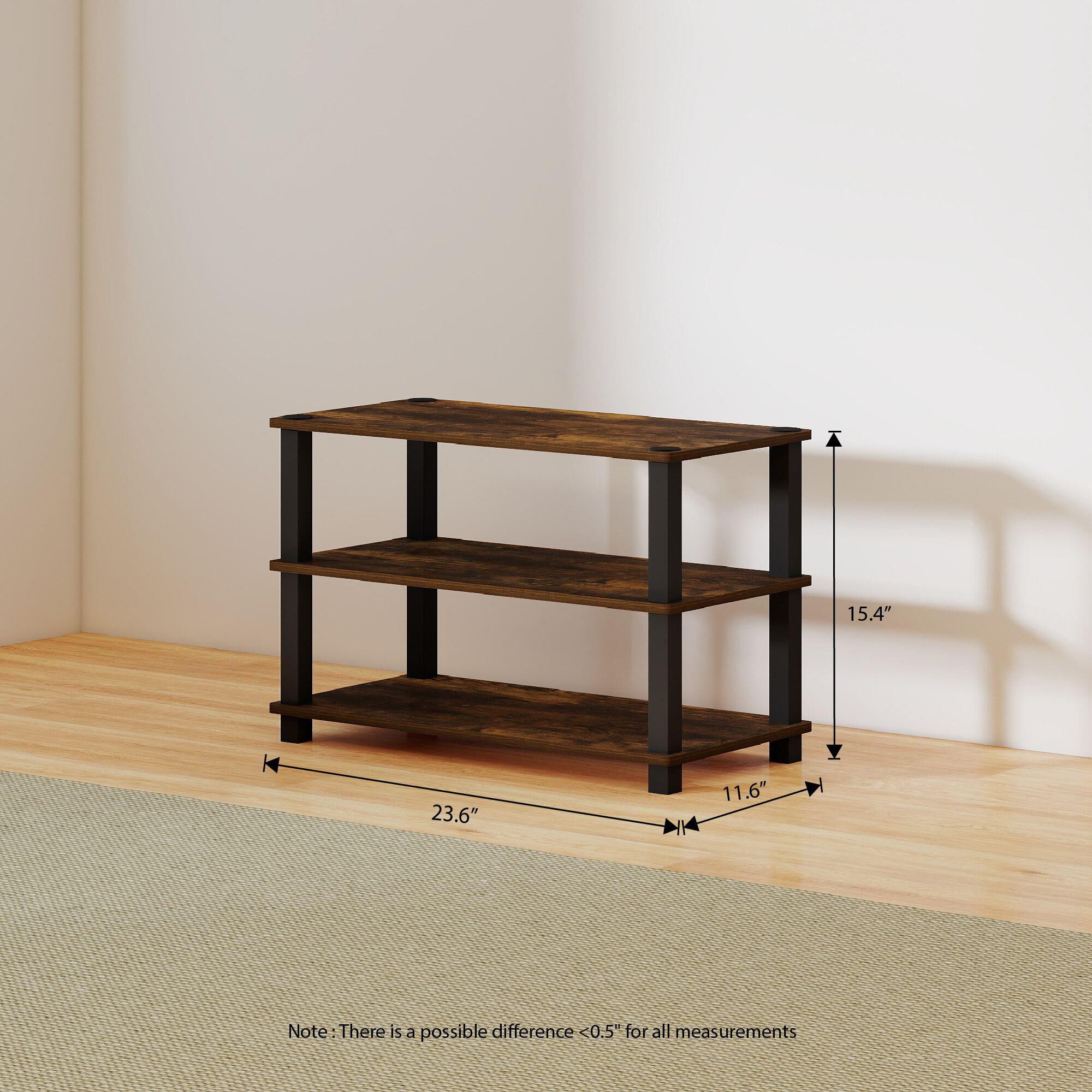 HOMLUX 3-Tier Shoe Rack in Amber Pine and Black