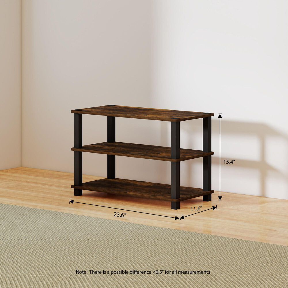 HOMLUX 3-Tier Shoe Rack in Amber Pine and Black, , large