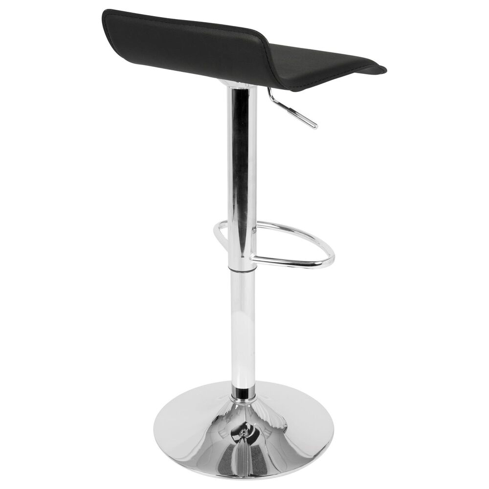 LumiSource Bistro-Ale 3-Piece Bar Set with Black Cushion in Silver and Chrome, , large
