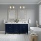 James Martin Vanities Brittany 72" Double Bathroom Vanity in Victory Blue with 3 cm White Zeus Quartz Top and Rectangular Sinks, , large