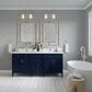 James Martin Vanities Brittany 72" Double Bathroom Vanity in Victory Blue with 3 cm White Zeus Quartz Top and Rectangular Sinks, , large