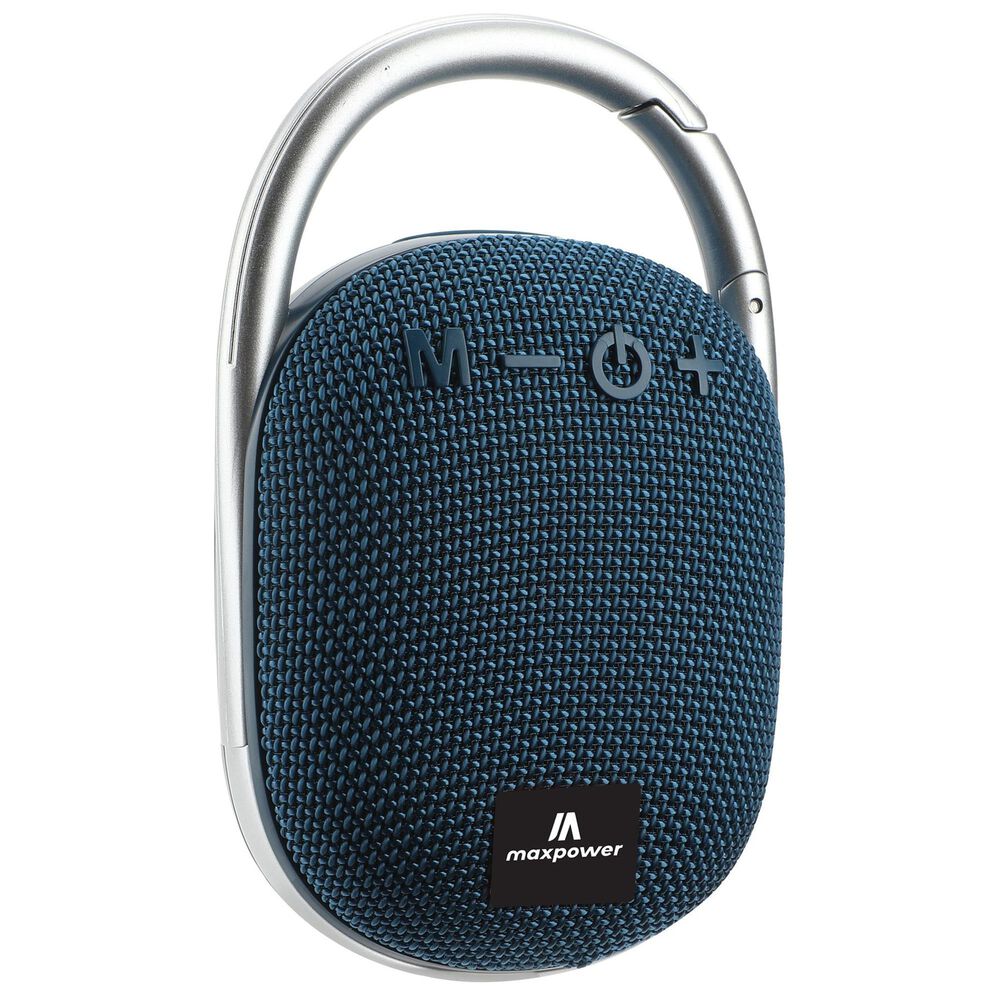 Max Power ROCK ON Portable Clip on Bluetooth speaker in Blue, , large