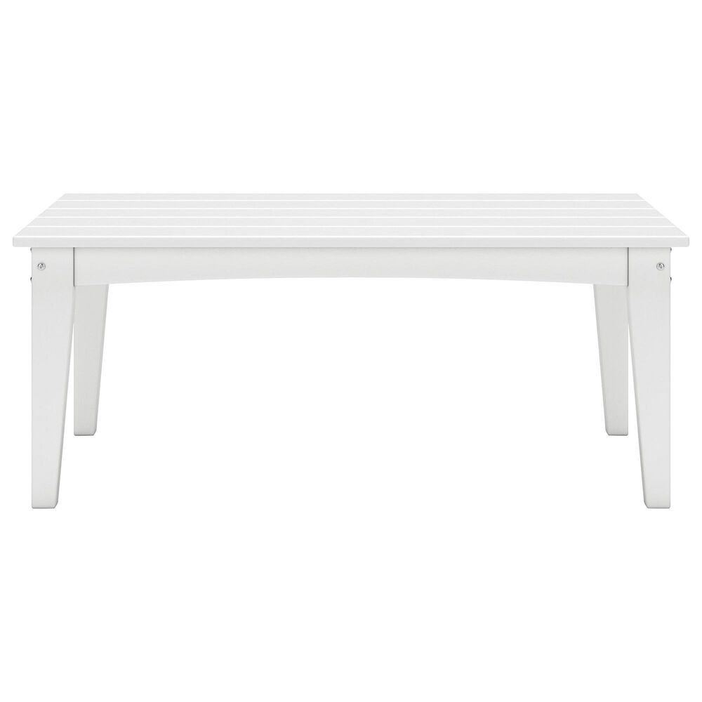 Ashley Hyland Wave Patio Rectangular Coffee Table in Bright White, , large