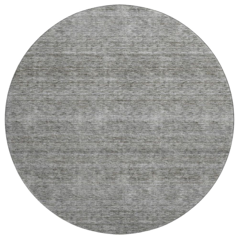 Dalyn Rug Company Soft Essentials Solid Gray 8" Round Indoor/Outdoor Area Rug, , large