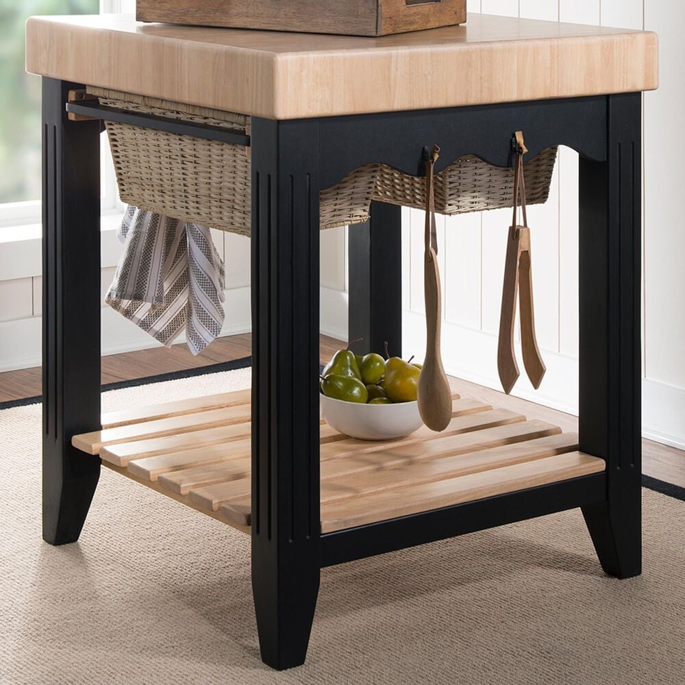 Linon Home Decor Kolton Kitchen Island in Black and Natural, , large