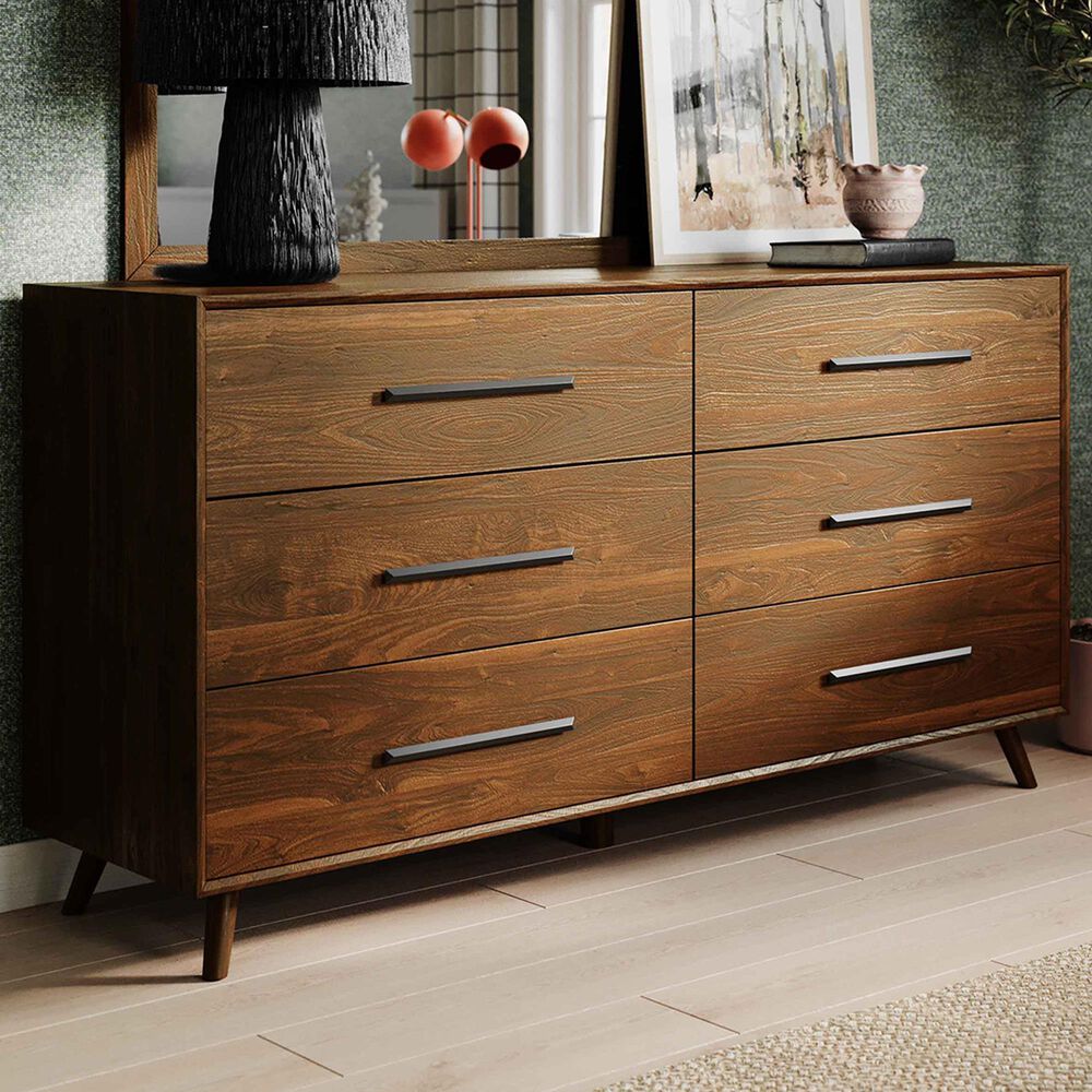 Tov Furniture Emery 6Drawer Dresser in Pecan NFM