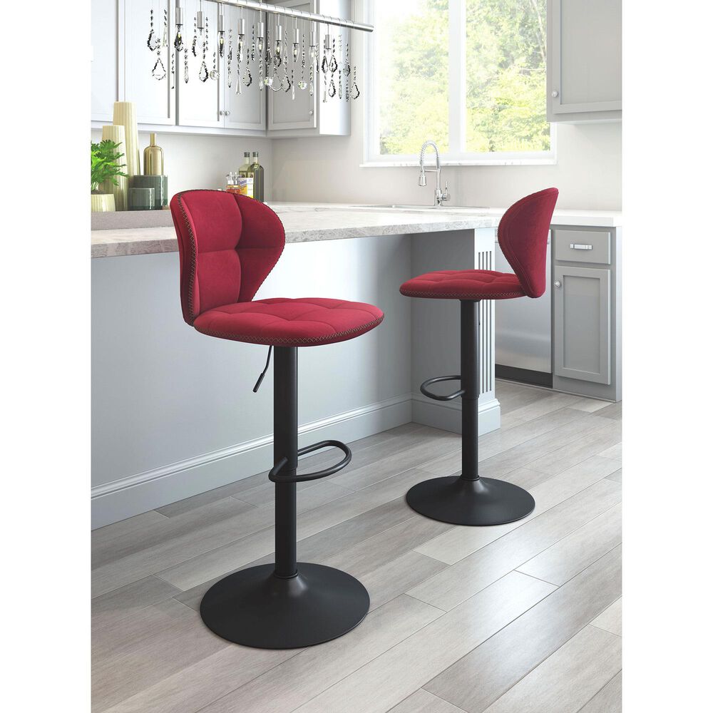 Zuo Modern Salem Bar Stool in Red and Black, , large