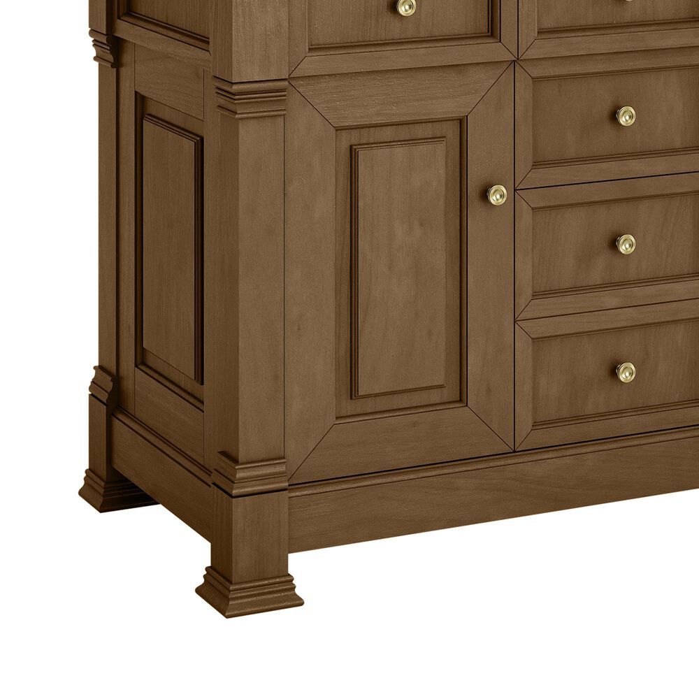 James Martin Vanities Brookfield 48&quot; Single Bathroom Vanity in Honey Oak with 3 cm Ethereal Noctis Quartz Top and Rectangular Sink, , large