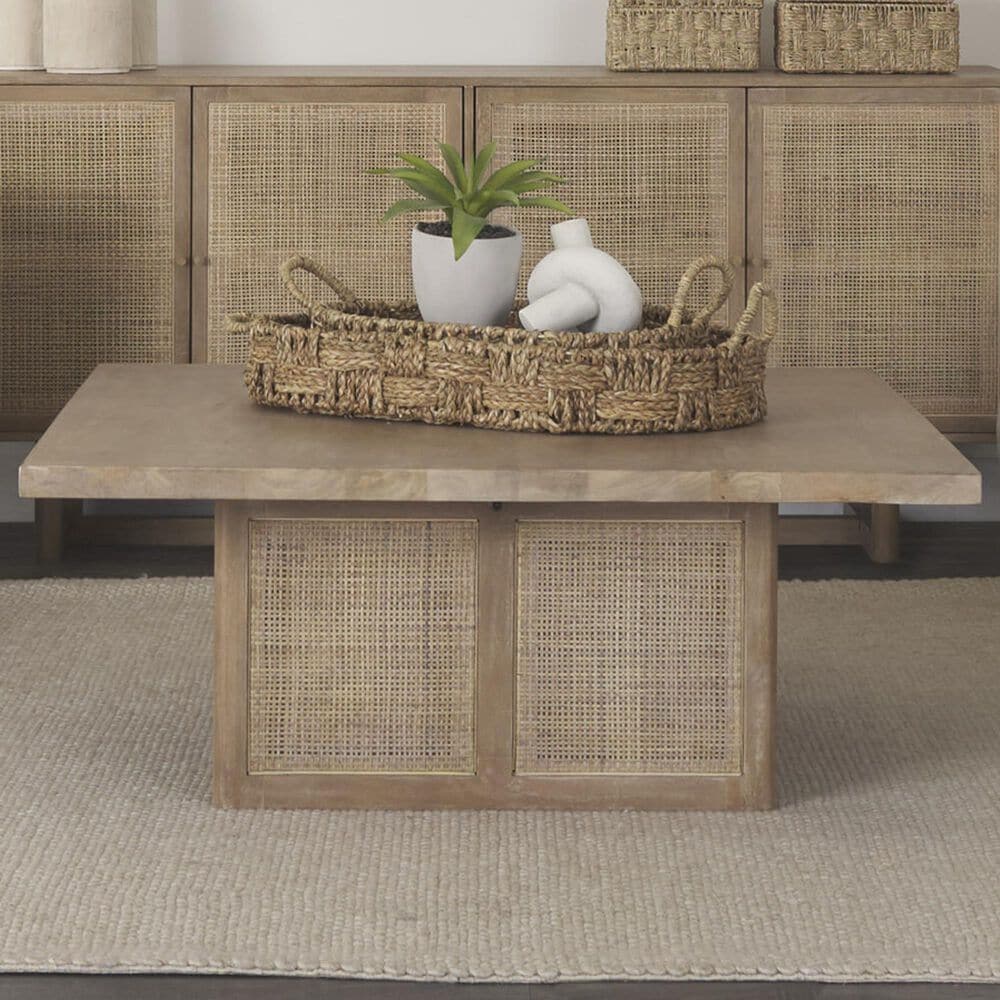 Mercana Grier Square Coffee Table in Light Brown, , large