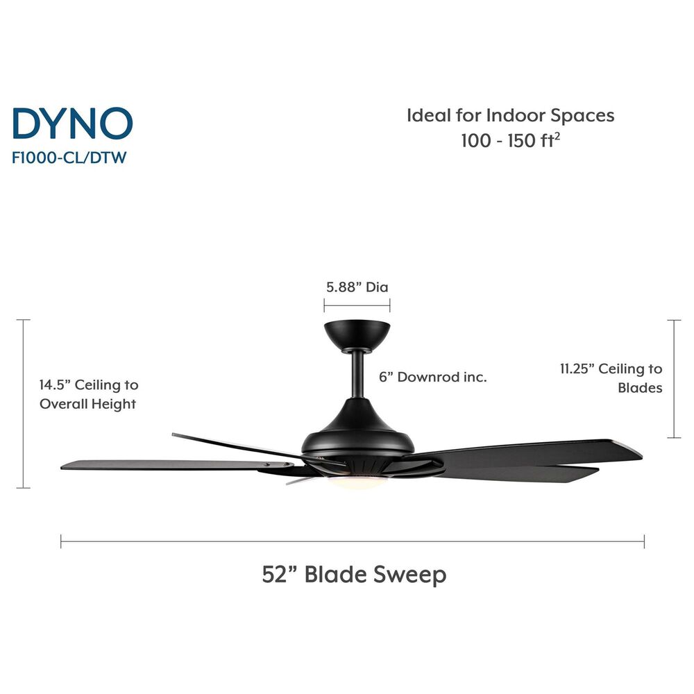 Minka-Aire Dyno 52" Ceiling Fan with Dark Walnut Blades in Coal, , large