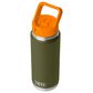 YETI Rambler 26 Oz Water Bottle with Color-Blocked Straw Cap in Olive and King Crab Orange, , large
