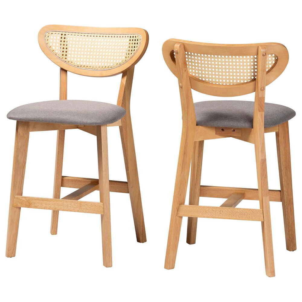 Baxton Studio Dannell Counter Stool in Natural Oak (Set of 2), , large