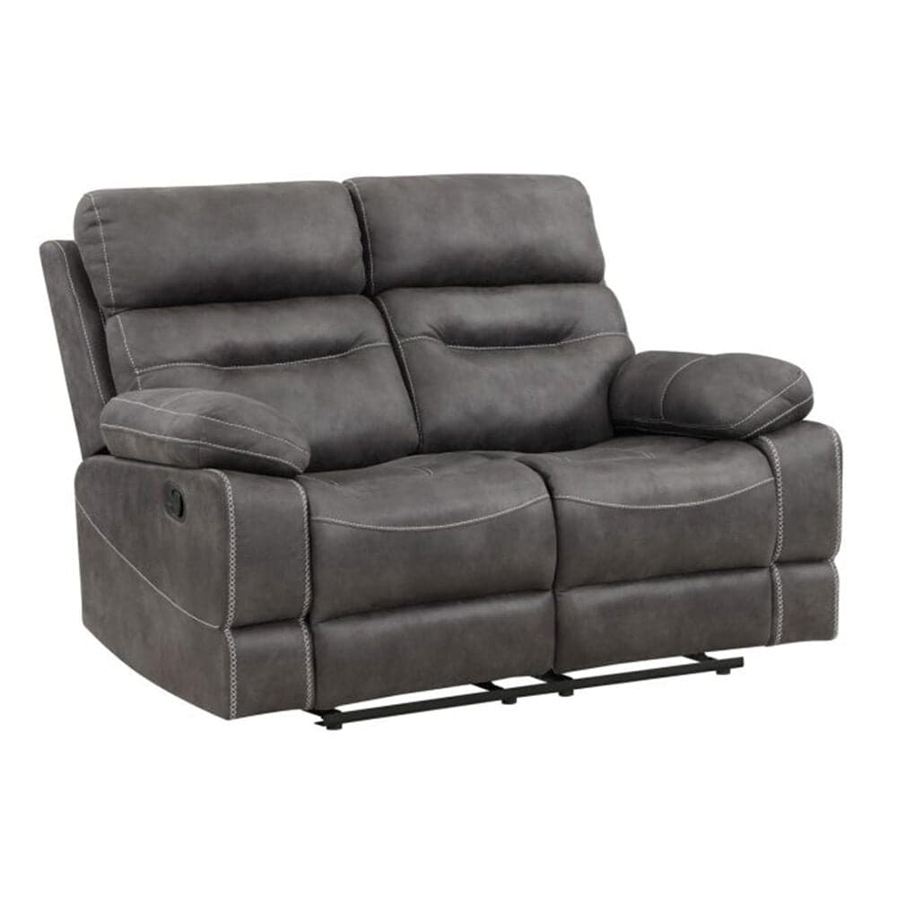 Crystal City Rudger Manual Reclining Loveseat in Gray, , large