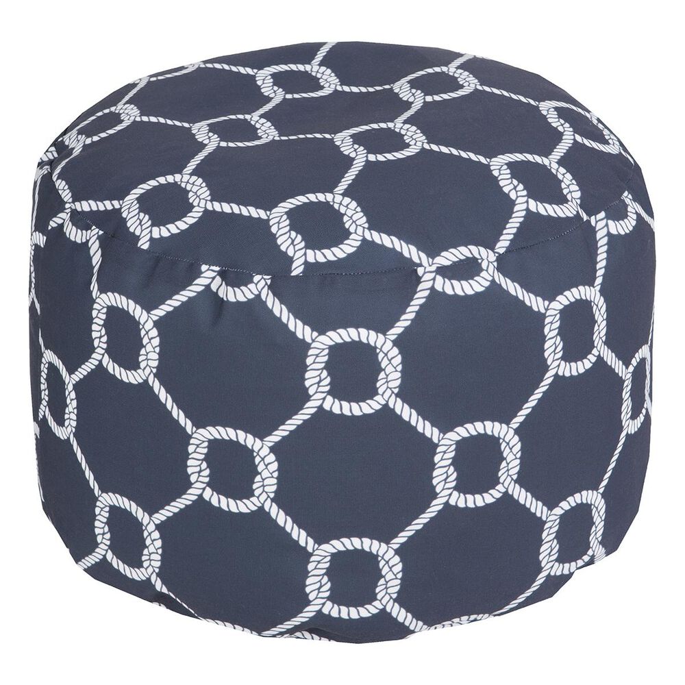 Surya Inc Linked Rope Cylinder Pouf in Navy, , large